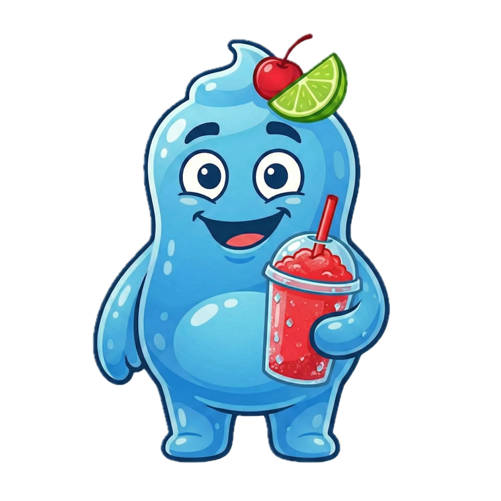 Brixley holding a frozen drink